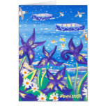 Cartão da arte: Azul da íris postais