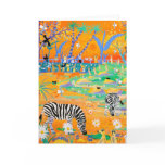 Cartão da arte: Por do sol Stripy do safari no jar postais
