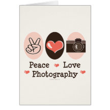 Cartão da câmera da fotografia do amor da paz