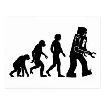 Cartão da evolução do robô cartões postais