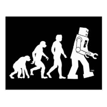 Cartão da evolução do robô cartoes postais