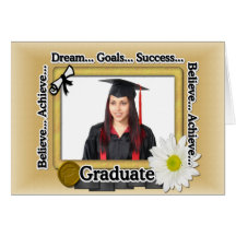 Cartão da graduação do quadro da foto do sucesso