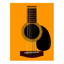 cartão da guitarra acústica cartoes postais