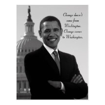 Cartão da mudança de Barack Obama Cartao Postal