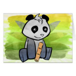 Cartão da panda da cor de água