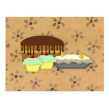 Cartão da receita dos doces cartao postal