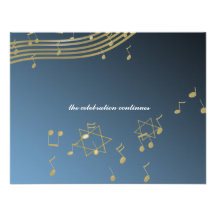 Cartão da recepção do bar Mitzvah/da música Convites