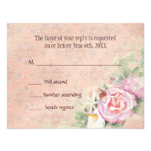 Cartão da resposta de RSVP - rosas & lírios de Cal Convite Personalizado