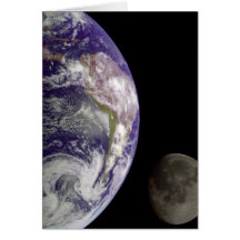 Cartão da terra e da lua