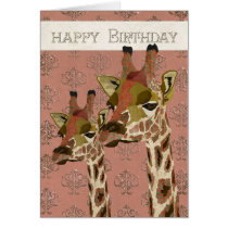 Cartão de aniversário chamativo dos girafas de Ros cartões