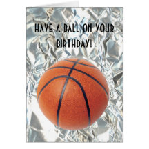 Cartão de aniversário da bola do basquetebol