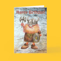 Cartão de aniversário de Viking do feliz aniversar postais