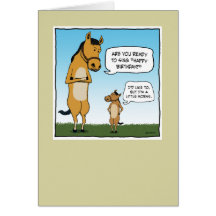 Cartão de aniversário engraçado: Cavalo pequeno