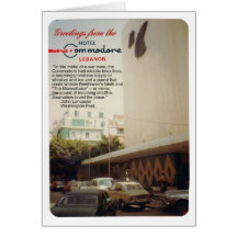 Cartão de Beirute do hotel do comodoro