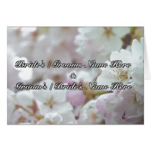 Cartão de casamento branco personalizado do cartão