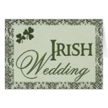 Cartão de casamento irlandês com trevos