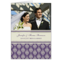 Cartão de creme do anúncio da foto do recem casado