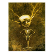 Cartão de esqueleto do homem por Odilon Redon Cartoes Postais