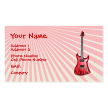Cartão de indústria musical - guitarra vermelha modelos cartões de visitas