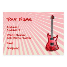 Cartão de indústria musical - guitarra vermelha cartões de visita