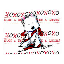 Cartão de KiniArt XOXO Westie Cartão Postal