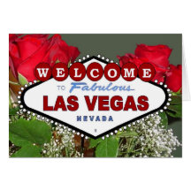 Cartão de Las Vegas fabuloso das rosas vermelhas "