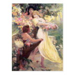 Cartão de Mucha:  Espírito do primavera Cartao Postal