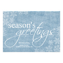 cartão de Natal azul dos flocos de neve 5x7 Convites Personalizado