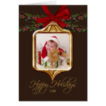 Cartão de Natal da foto do quadro do ornamento do 