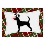 Cartão de Natal da rena do Foxhound inglês