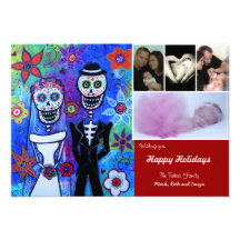 Cartão de Natal de Diâmetro de los Muertos Convites Personalizado