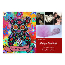 Cartão de Natal de Diâmetro de los Muertos Convite Personalizado