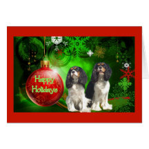 Cartão de Natal descuidado B vermelho do Spaniel d