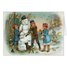 Cartão de Natal do inverno do Victorian