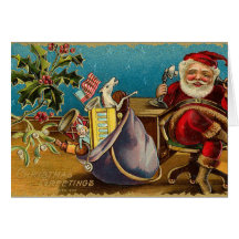 Cartão de Natal do papai noel do Victorian