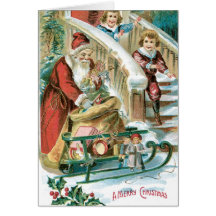 Cartão de Natal do papai noel do vintage