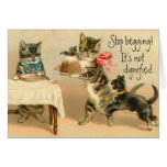 Cartão de Natal engraçado do gato do vintage