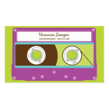 Cartão de negócios retro do músico de Mixtape (rox Cartoes De Visita