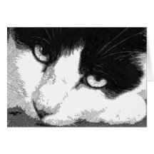 Cartão de nota da arte do gato