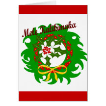 Cartão de nota da grinalda de Mele Kalikimaka