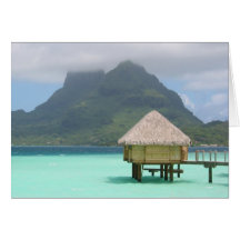 Cartão de nota do bungalow de Bora Bora