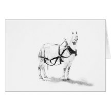 Cartão de nota eqüino da arte do cavalo de esboço 