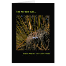 cartão de nota mau do dia do cabelo…