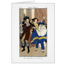 Cartão de nota vazio de Parisiens 1914 dos trajes 