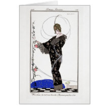 Cartão de nota vazio de Parisiens 1914 dos trajes 