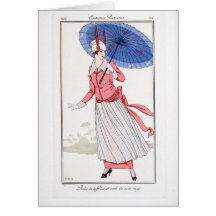 Cartão de nota vazio de Parisiens 1914 dos trajes 