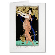 Cartão de nota vazio de Parisiens 1914 dos trajes 