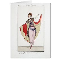 Cartão de nota vazio de Parisiens 1914 dos trajes 