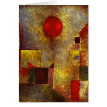 Cartão de nota vermelho do balão de Paul Klee