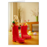 Cartão de páscoa de Rainboots do coelho